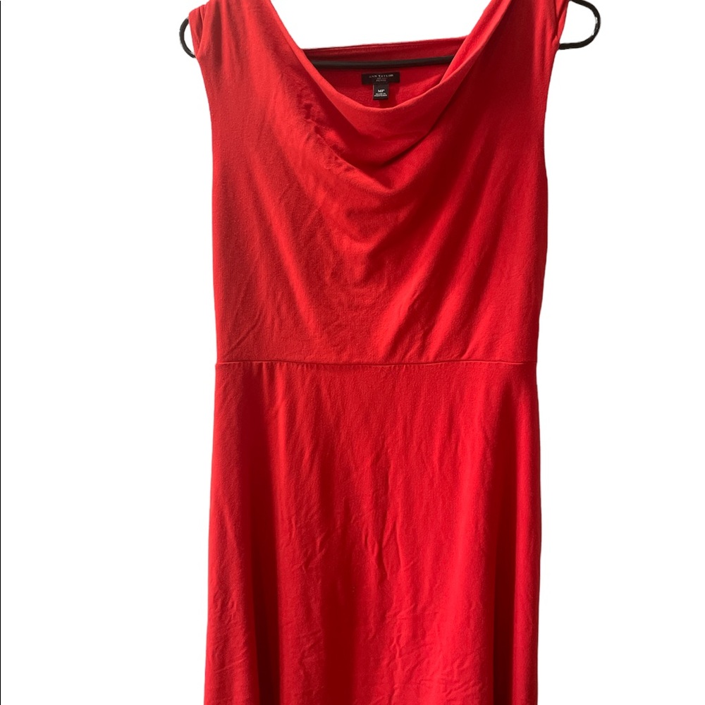 Ann Taylor Red Sleeveless Fit and Flare Dress- Petite Medium